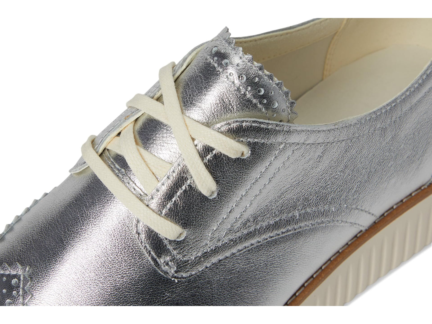 Cole Haan Womens Grand City Platform Oxford, Silver Talca/Ivory, 9 Medium