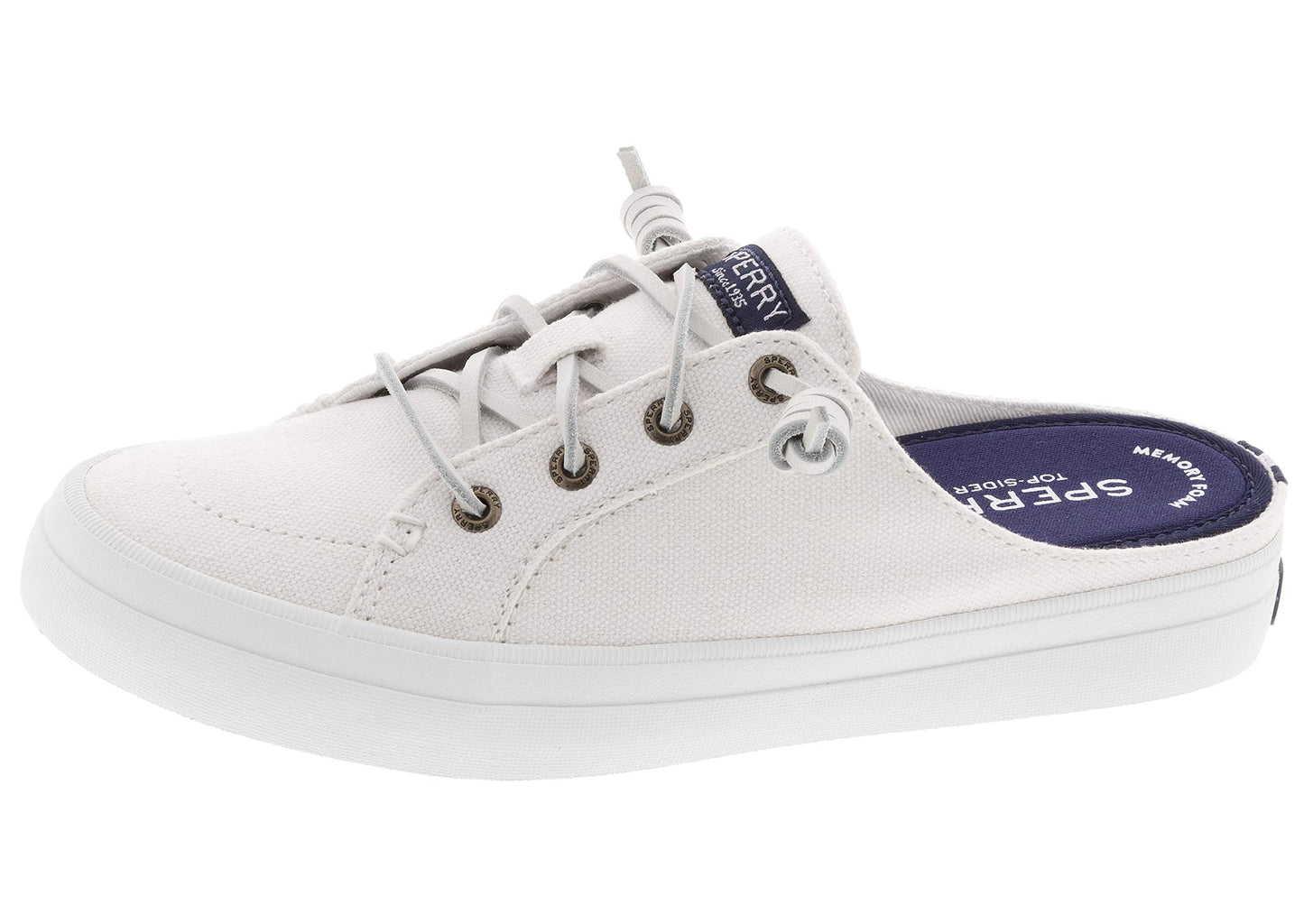 Sperry Womens Crest Vibe Mule Sneaker, White Canvas, 11 M