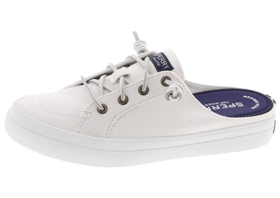 Sperry Womens Crest Vibe Mule Sneaker, White Canvas, 11 M
