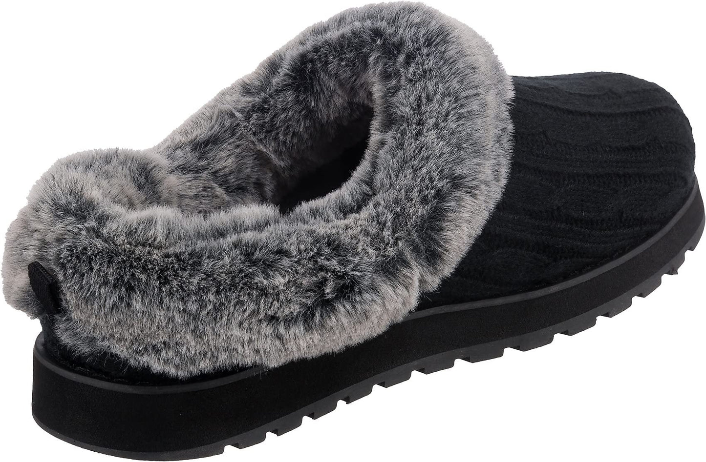 Skechers BOBS Women's Keepsakes - Ice Angel Slipper, Black, 9 M US