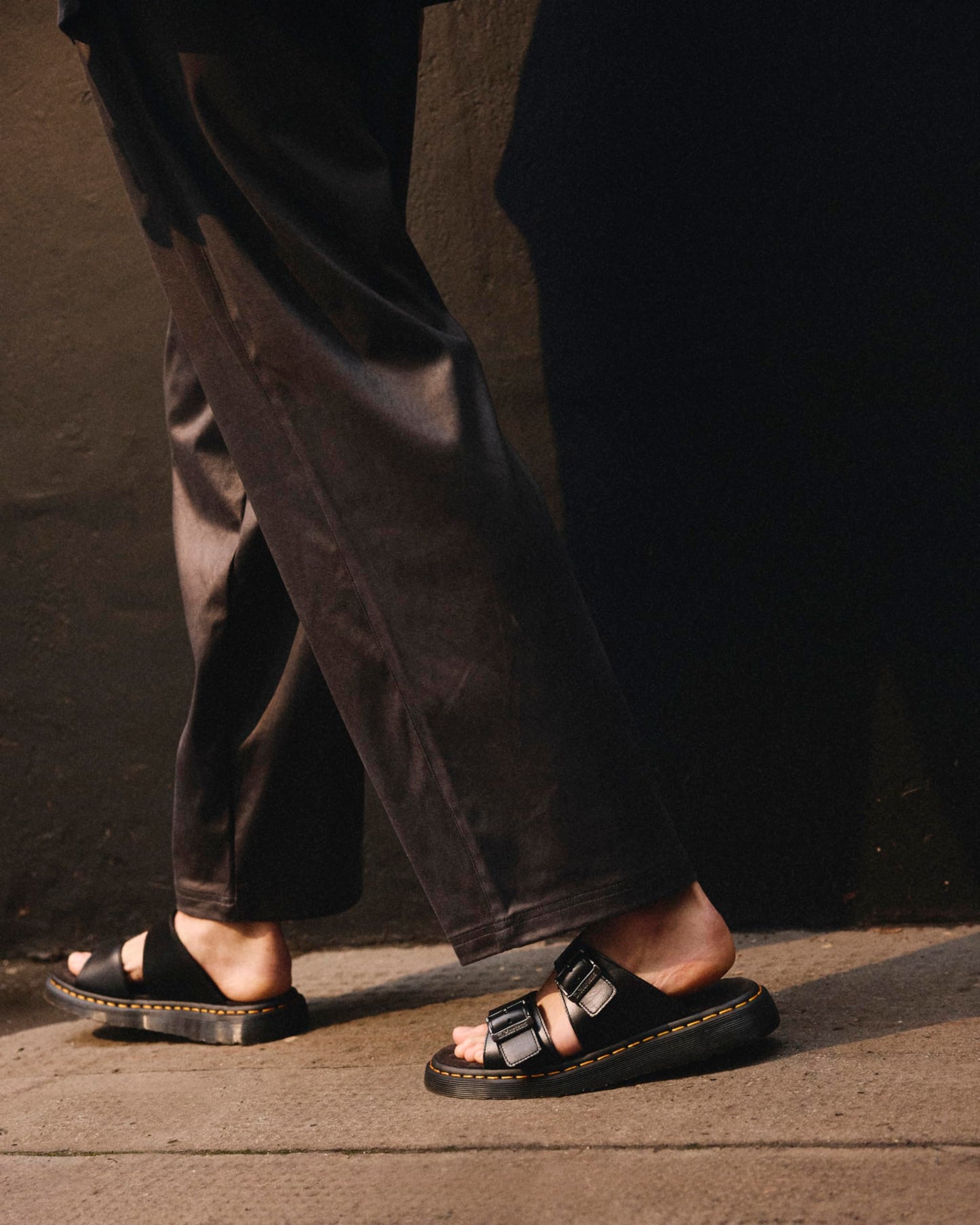 Dr. Martens Unisex Josef Slide Sandal, Black Analine, 12UK, 14 US Women/13 US Men