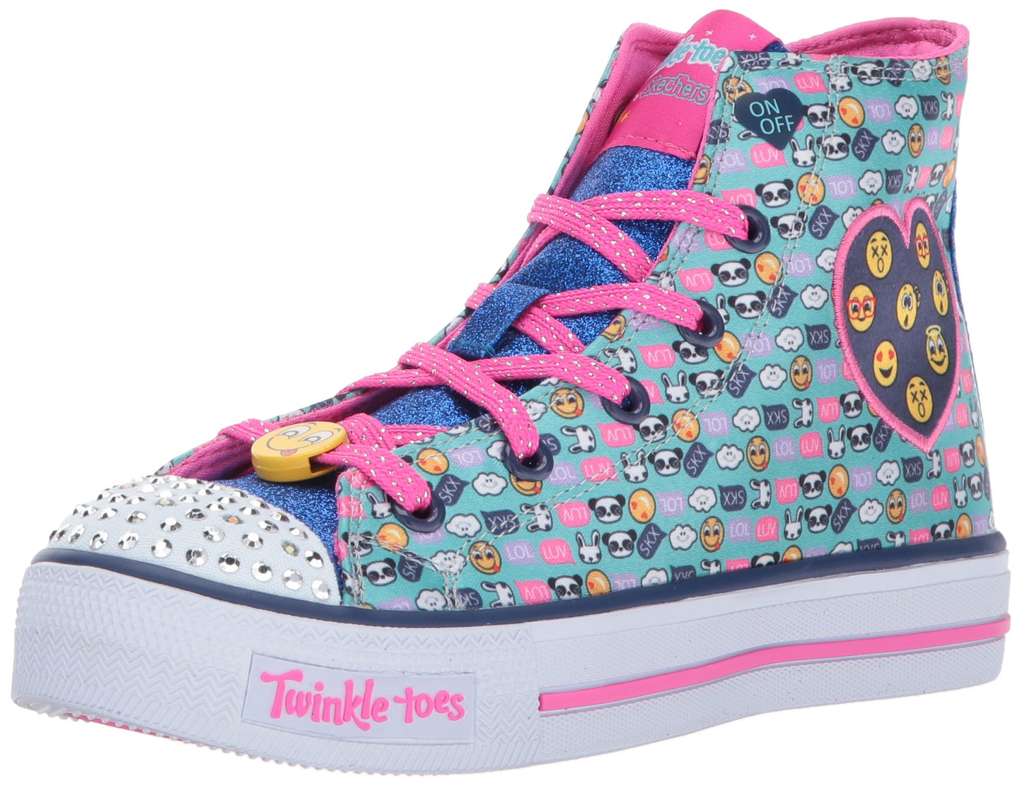 Skechers Kids Girl's Twinkle Toes ¿ Shuffles 10830L Lights (Little Kid/Big Kid) Aqua/Multi Shoe