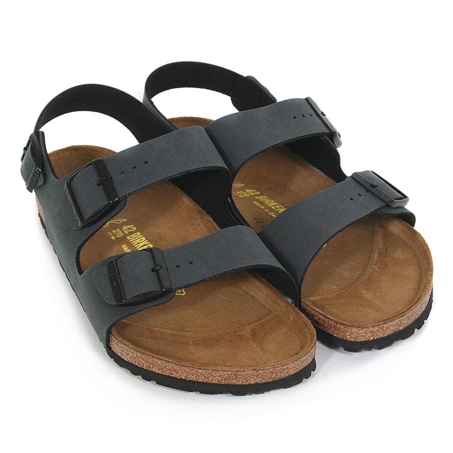 Birkenstock 634511 Milano Leather Sandal, Basalt, 40