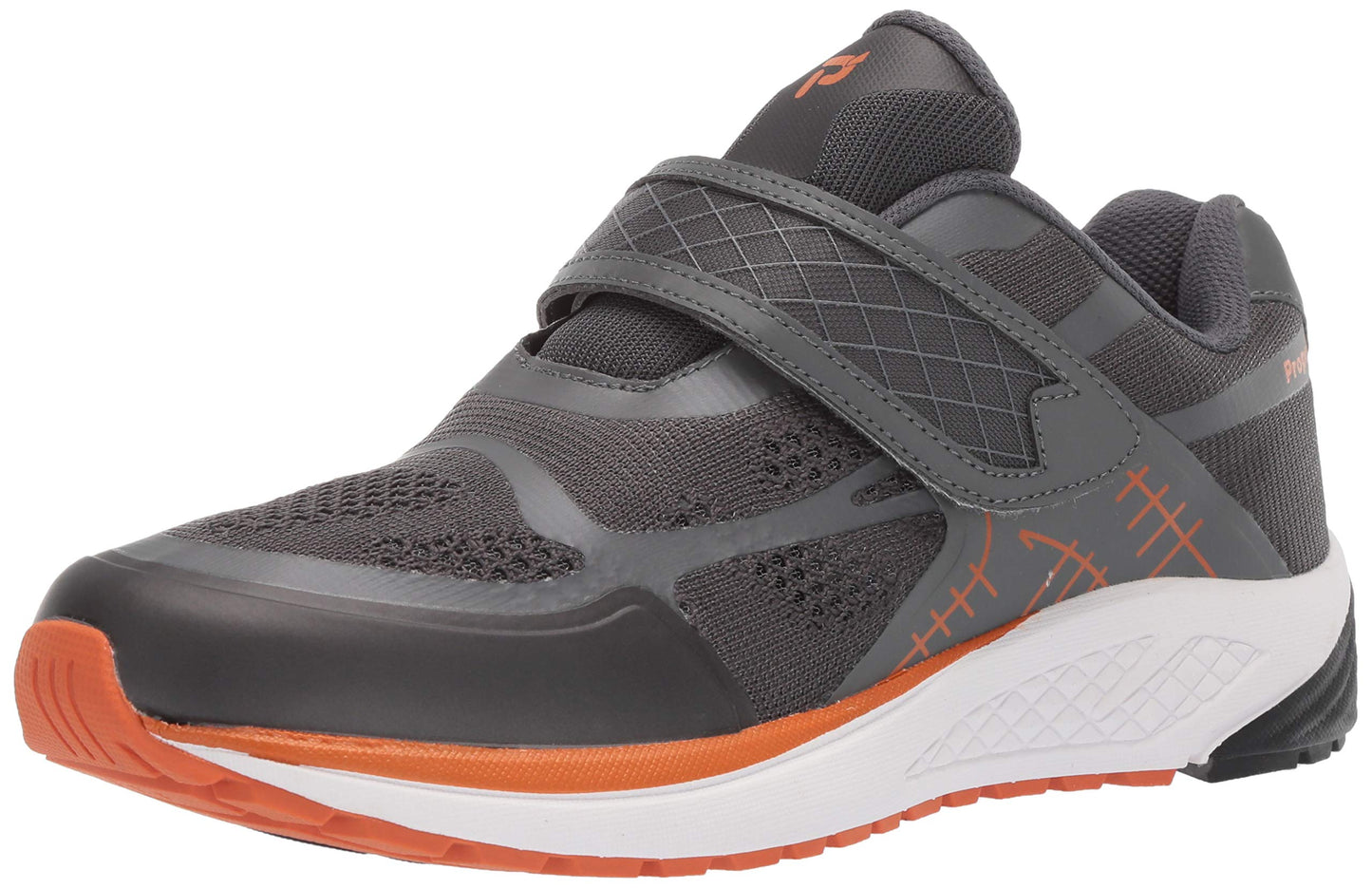 Propet Men One Strap Sneaker, Burnt Orange/Dark Grey, 09 E US