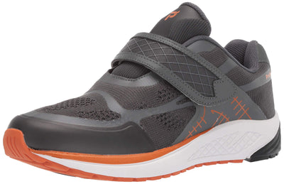 Propet Men One Strap Sneaker, Burnt Orange/Dark Grey, 09 E US
