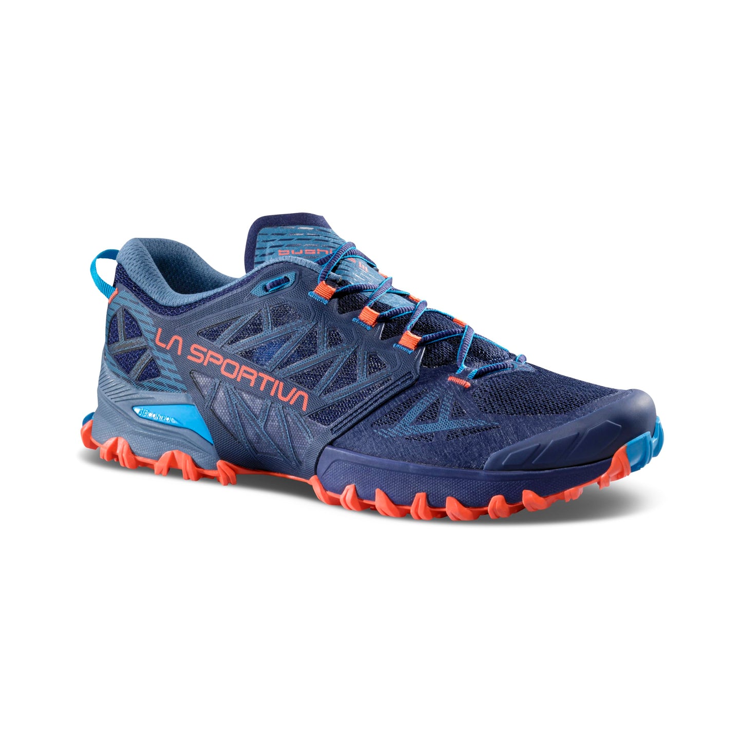 La Sportiva Men's Bushido III Performance Mountain/Trail Running Shoes, Deep Sea/Cherry Tomato, US 9 Wide (EU Equivalent 42)
