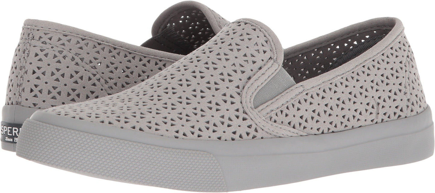 Sperry Top-Sider Women's Seaside Nautical Perf Shoe, Grey, 8.5 Medium US