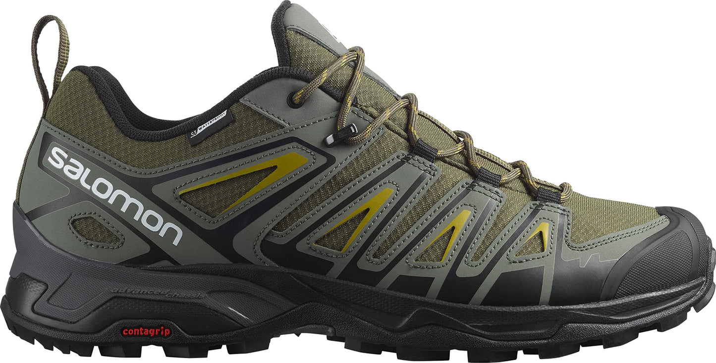 Salomon Men's X Ultra Pioneer CLIMASALOMON™ Waterproof Hiking Shoes for Men, Olive Night/Castor Gray/Antique Moss, 10.5