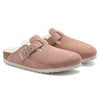 Birkenstock Boston Vegan Birkibuc Clogs Pink Clay