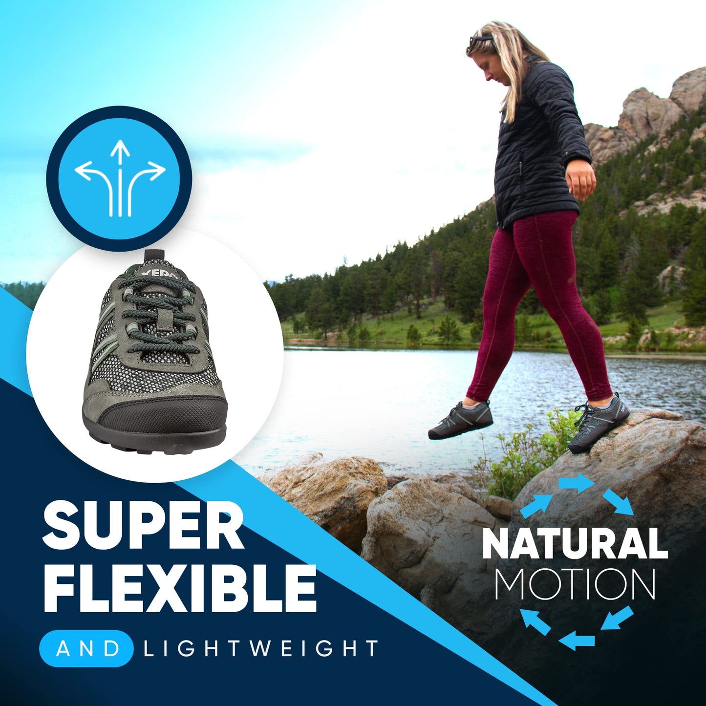 Xero Shoes Women's TerraFlex Lightweight Trail Running & Hiking Shoe - Zero Drop,Forest,10.5