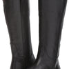 Frye Paige Tall Riding Boots for Women Made from Antiqued Italian Leather with Overlapping Front Panels, Stacked Leather Heel, and Leather Outsole – 16” Shaft Height, Black - 7 M