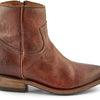 Frye Billy Inside Zip Booties for Women Crafted from Antiqued Pull-Up Leather with Wellington Stitchwork and Piping, Brass Hardware, and Inside Zipper – 5 ¾” Shaft Height, Redwood - 6.5M