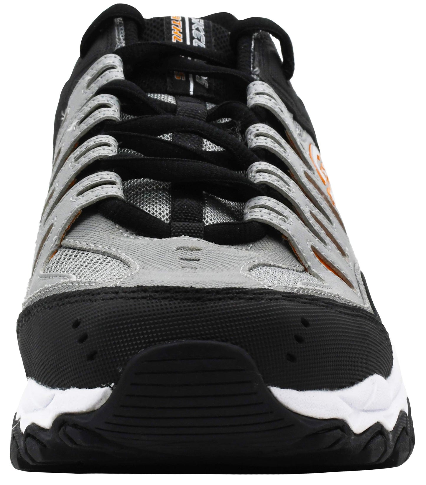 Skechers Men's Afterburn Memory Fit Lace-up Sneaker, Grey/Orange, 9 M US