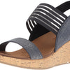 Skechers Cali Women's Beverlee Smitten Kitten Wedge Sandal,Navy Cork,11 M US