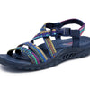 Skechers Women's Reggae-Sew Me-Boho Woven Strappy Slingback Sandal, Navy Multi, 9.5