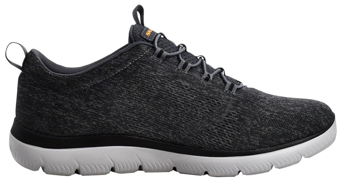 Skechers Men's Summits Louvin Slip-On Sneaker, Charcoal/Orange, 8 Wide