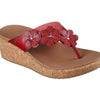 Skechers Women's ARCHFIT BEVERLEE - RARE BLOSSOM, Floral Applique Thong, RED, 9M