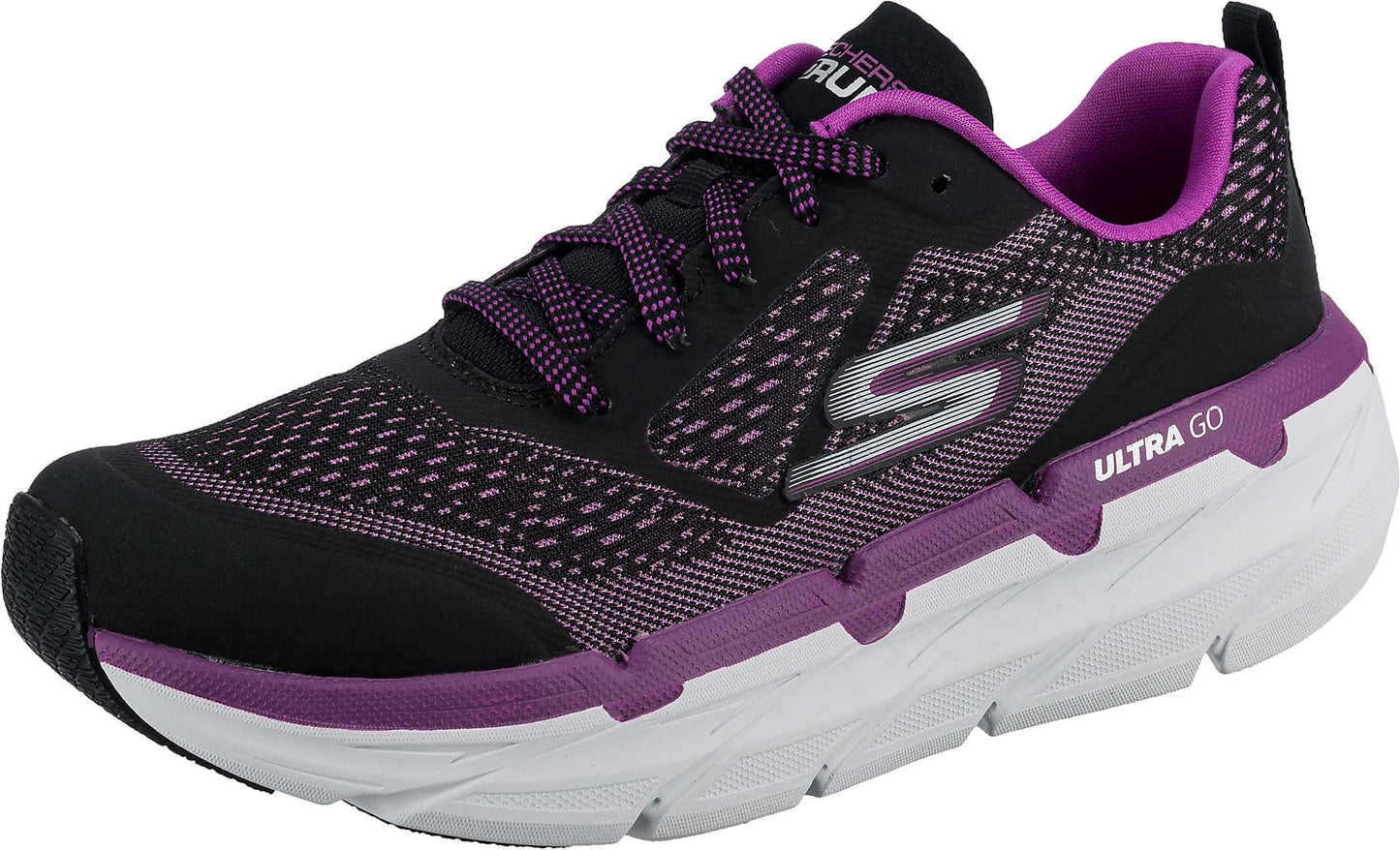 Skechers Women's MAX Cushion - 17690 Shoe, Black/Purple, 10 M US