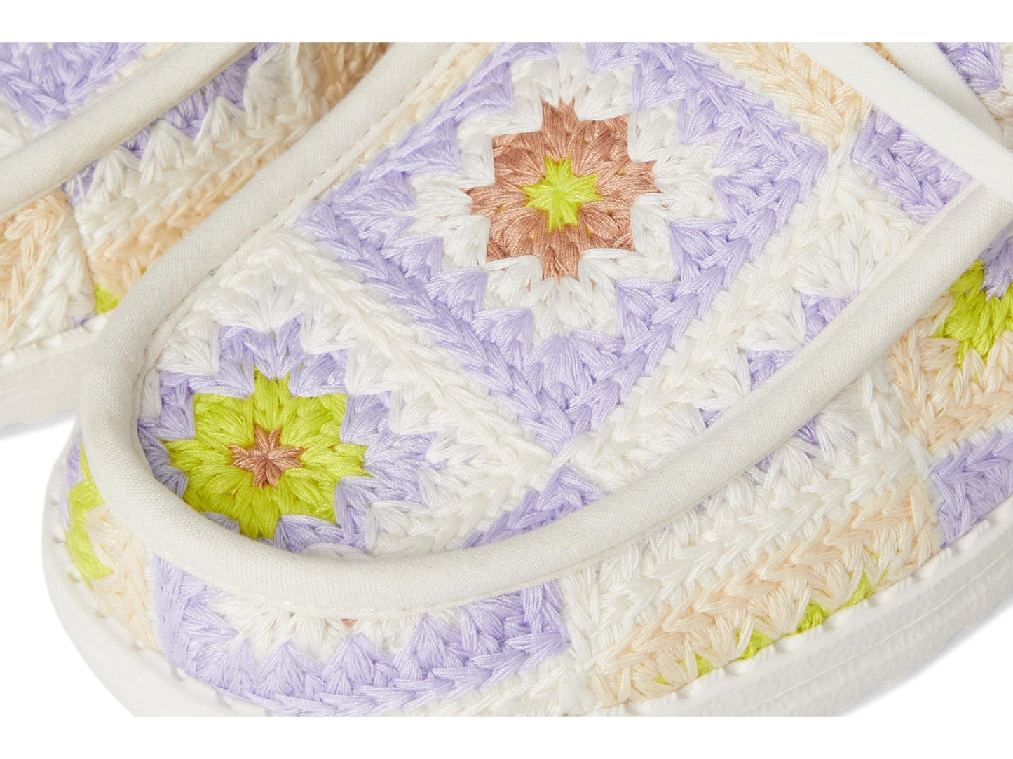 HEYDUDE Women's Wendy Cottage Crochet Egret/Lavender/Multi 8 Medium
