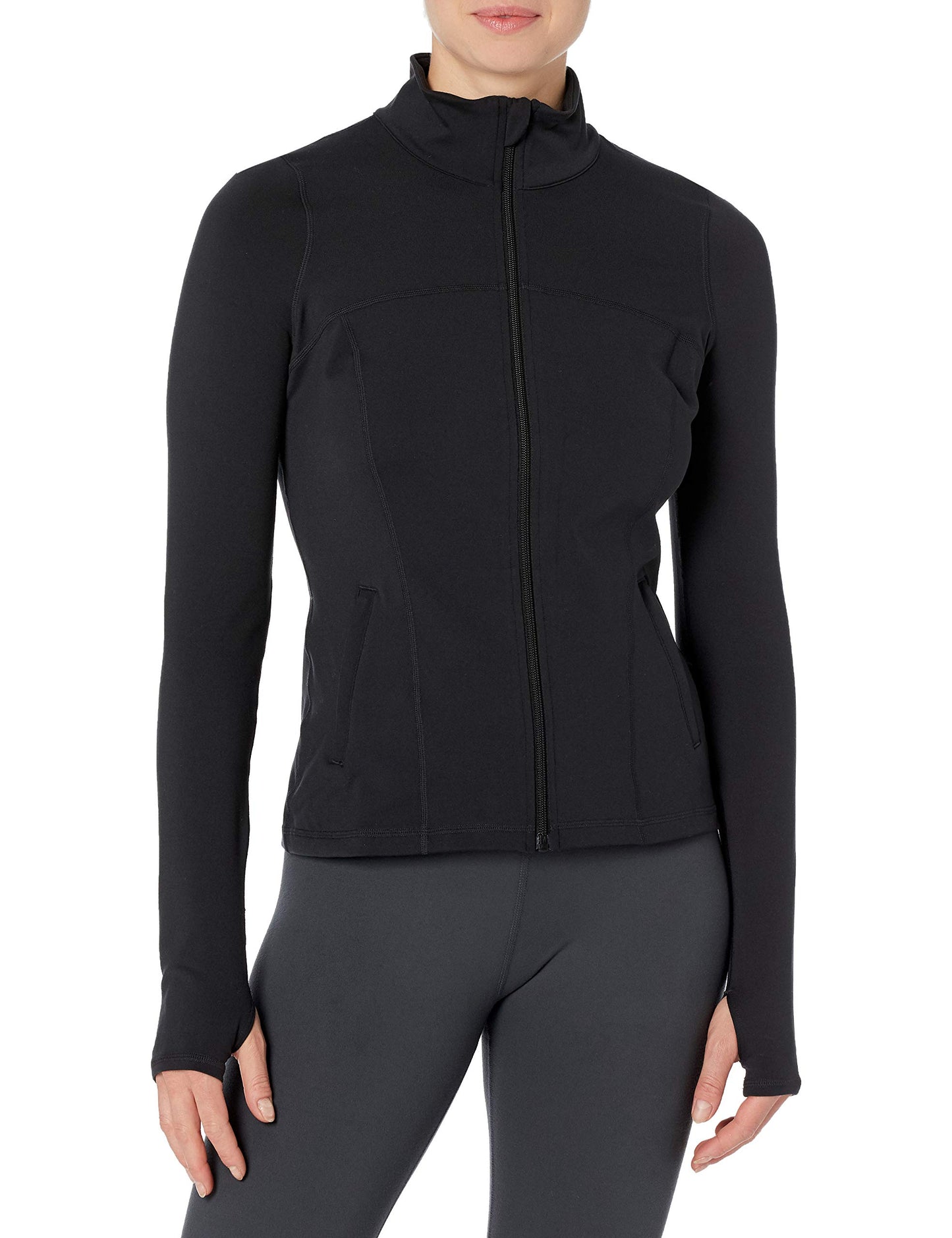 Yummie Women's Mesh Panel Active Irena Jacket, Black, Small