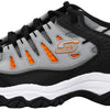 Skechers Men's Afterburn Memory Fit Lace-up Sneaker, Grey/Orange, 9 M US