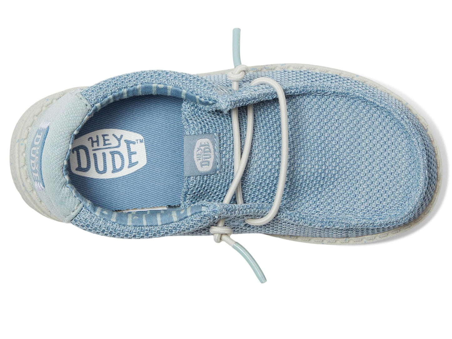 HEYDUDE Boy's Toddler Wally Stretch Sox Slip On Shoe, Cloud Blue/Dawn Blue Size 8 | Lightweight Easy On Casual Shoe