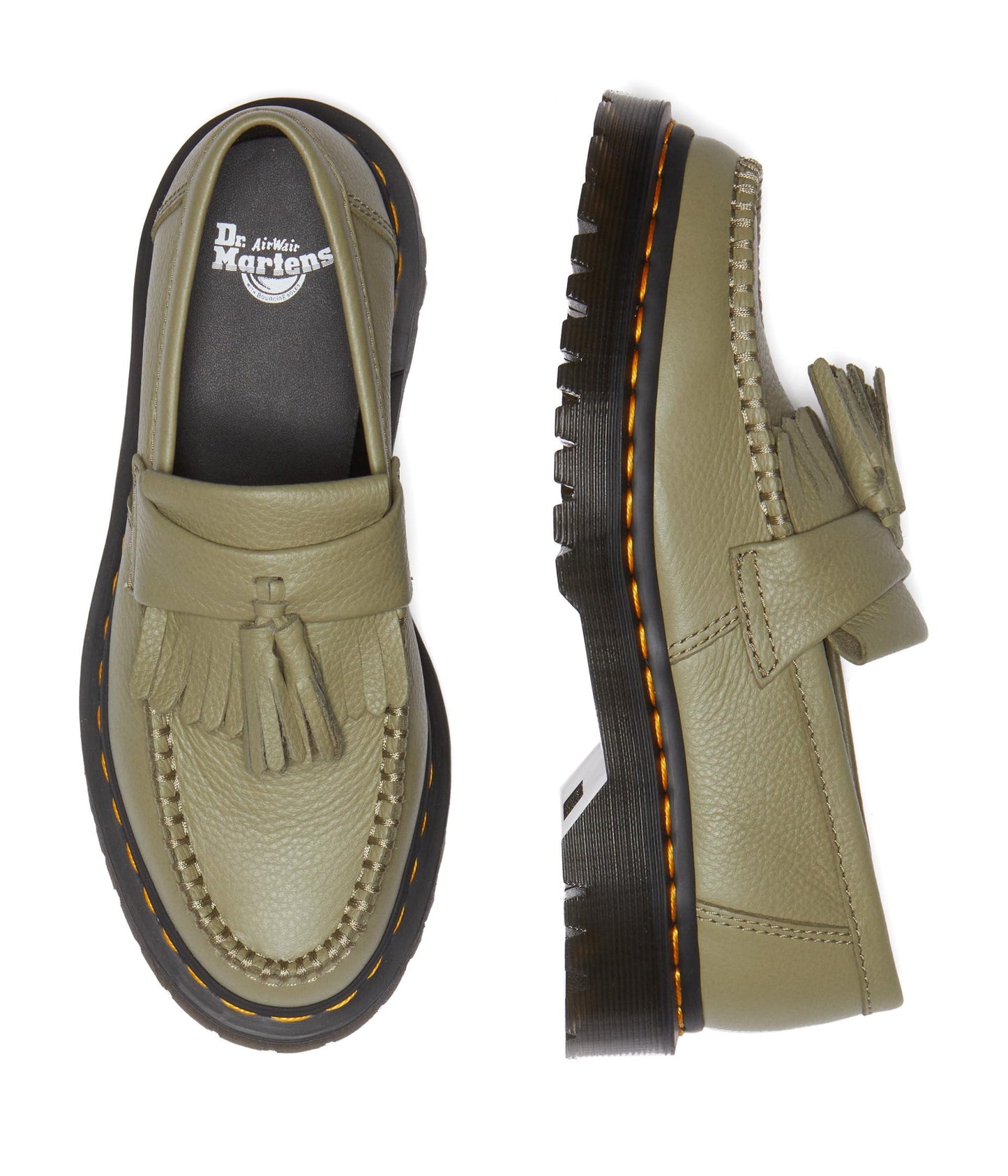 Dr. Martens Adrian - Sandals for Women - Leather Upper - PVC and EVA Midsole - PVC Outsole - EVA Foam Footbed Muted Olive UK 3 (US Women's 5) M