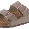 BIRKENSTOCK Unisex Arizona Birko-Flor Nubuck Leather Wide Mules, Grey Stone, 10
