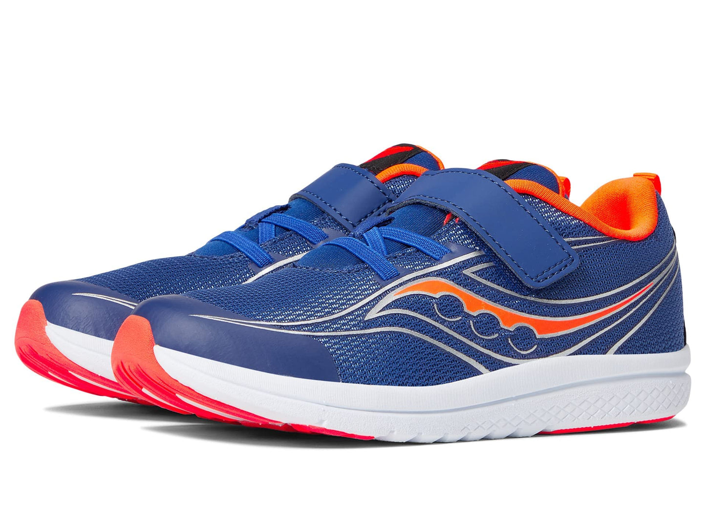 Saucony Kinvara 13 JR Running Shoe, Saphire/RED, 6 Wide US Unisex Little_Kid
