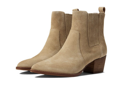 Madewell The Western Ankle Boot in Suede Walnut Shell 6 M