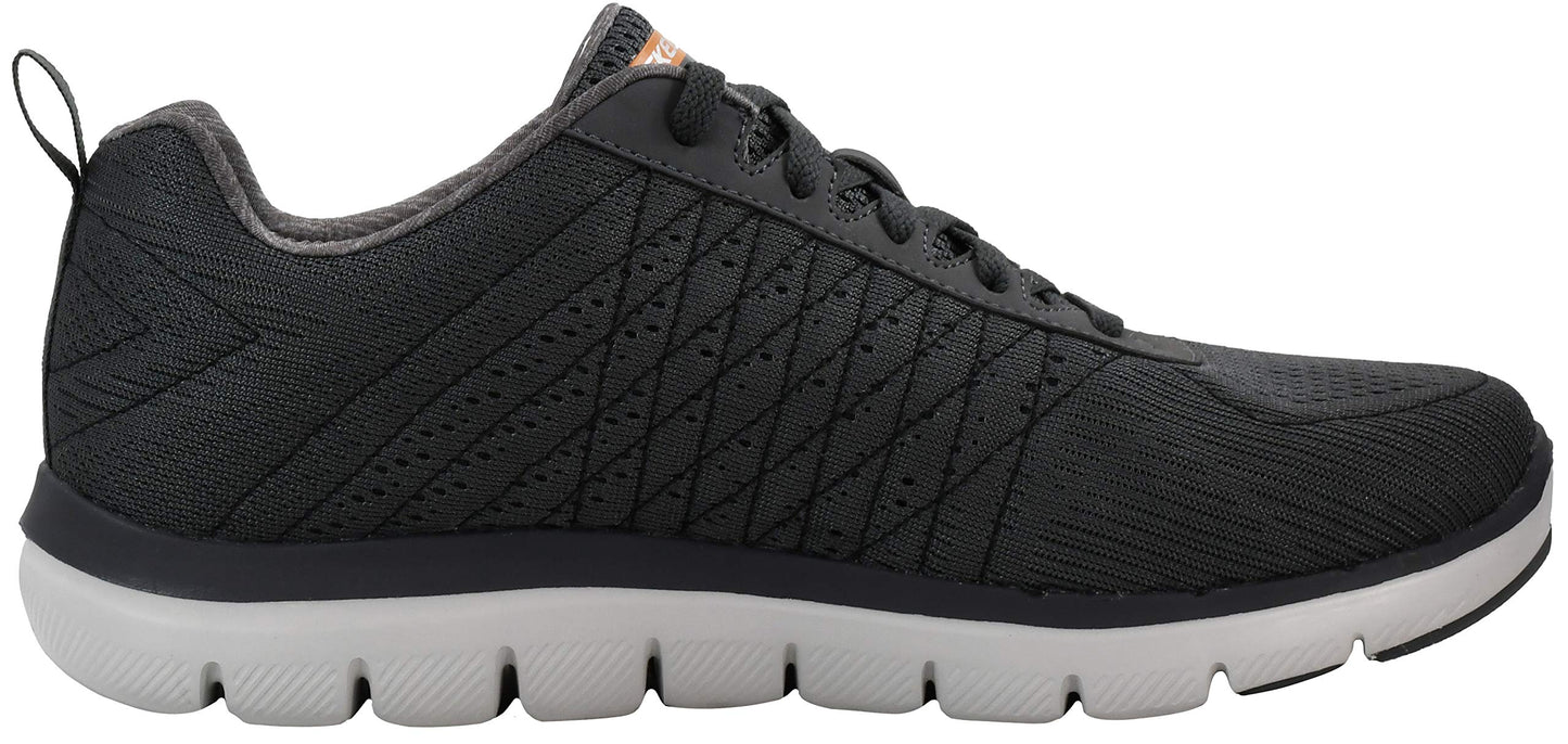 Skechers Men's Flex Advantage 2.0 - The Happs Oxford, Charcoal/Orange, 10.5 W US