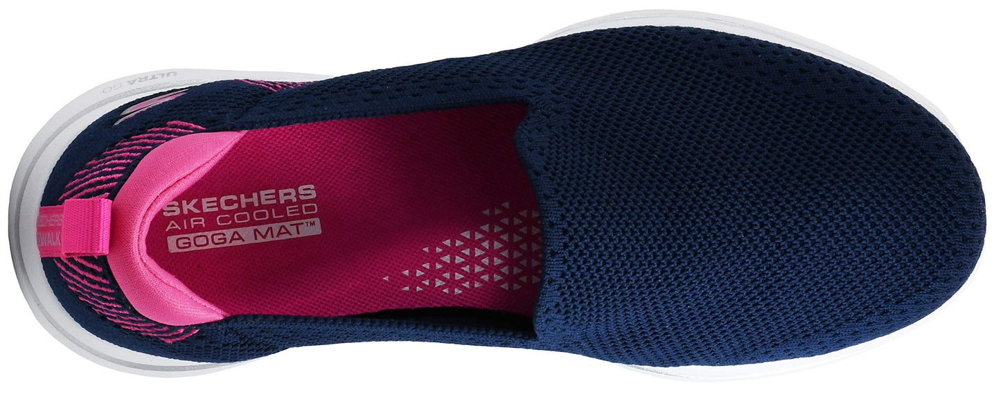 Skechers Women's Go Walk 5-Prized Sneaker, Navy/Pink, 9.5 M US