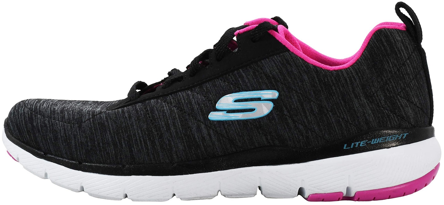Skechers Women's Flex Appeal 3.0-Insiders Black/Multi Sneaker 7 W US