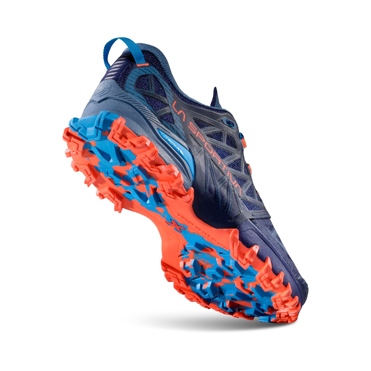 La Sportiva Men's Bushido III Performance Mountain/Trail Running Shoes, Deep Sea/Cherry Tomato, US 9 Wide (EU Equivalent 42)