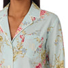 Lauren Ralph Lauren Womens Long Sleeve Woven Notch Collar Pajama Set Mint Floral M
