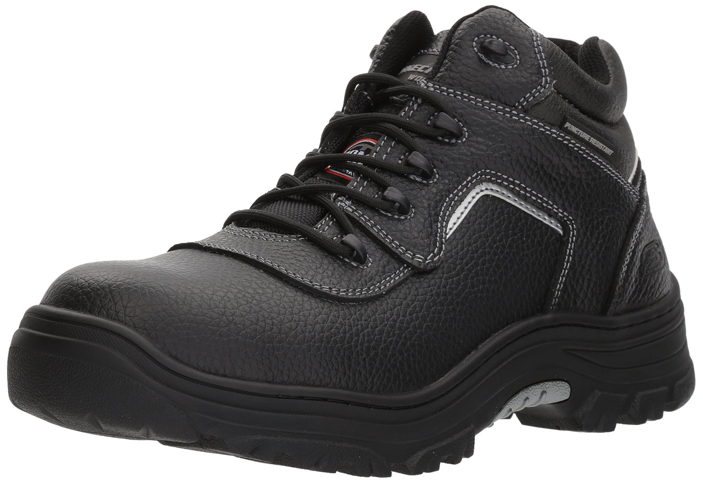 Skechers mens Burgin-sosder Industrial Boot, Black Embossed Leather, 11.5 Wide US