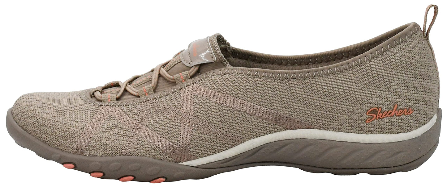 Skechers Women's Breathe Easy-A Look Mary Jane Flat, Taupe, 7 M US