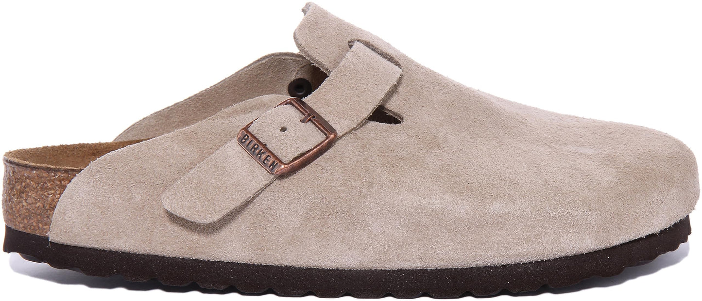 Taupe Suede Boston Clog by Birkenstock