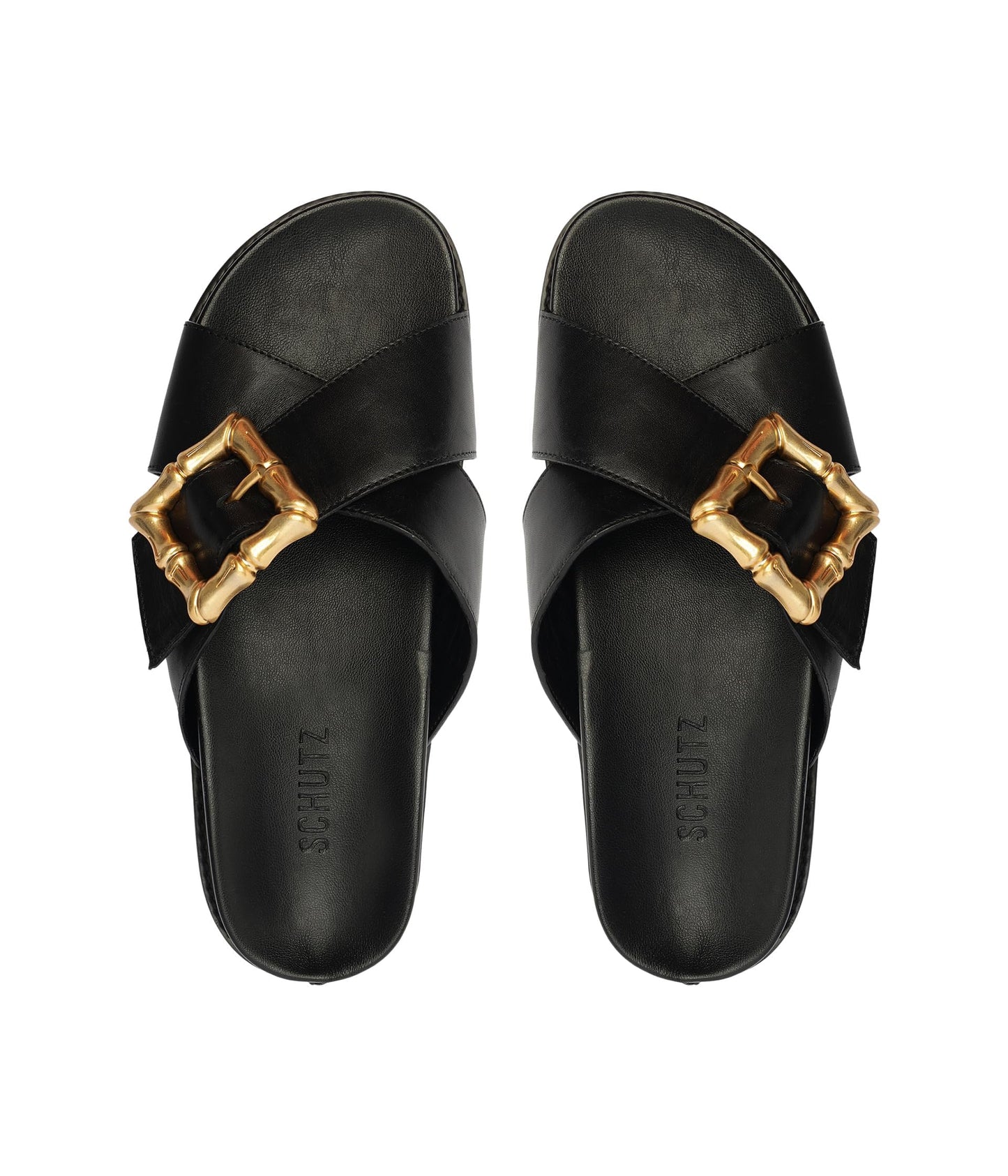 Schutz Women's Enola Crossed Sandal, Black, 9