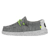 HEYDUDE Wally Youth Sox Stone White Size J3 | Youth Loaferes | Kids Slip On Shoes | Comfortable & Light-Weight