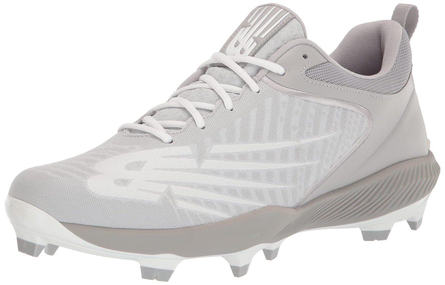 New Balance Men's 4040 V6 Molded Baseball Shoe, Grey/White, 15 M US