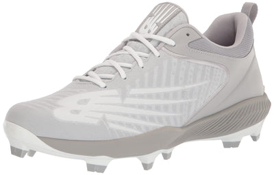 New Balance Men's 4040 V6 Molded Baseball Shoe, Grey/White, 15 M US