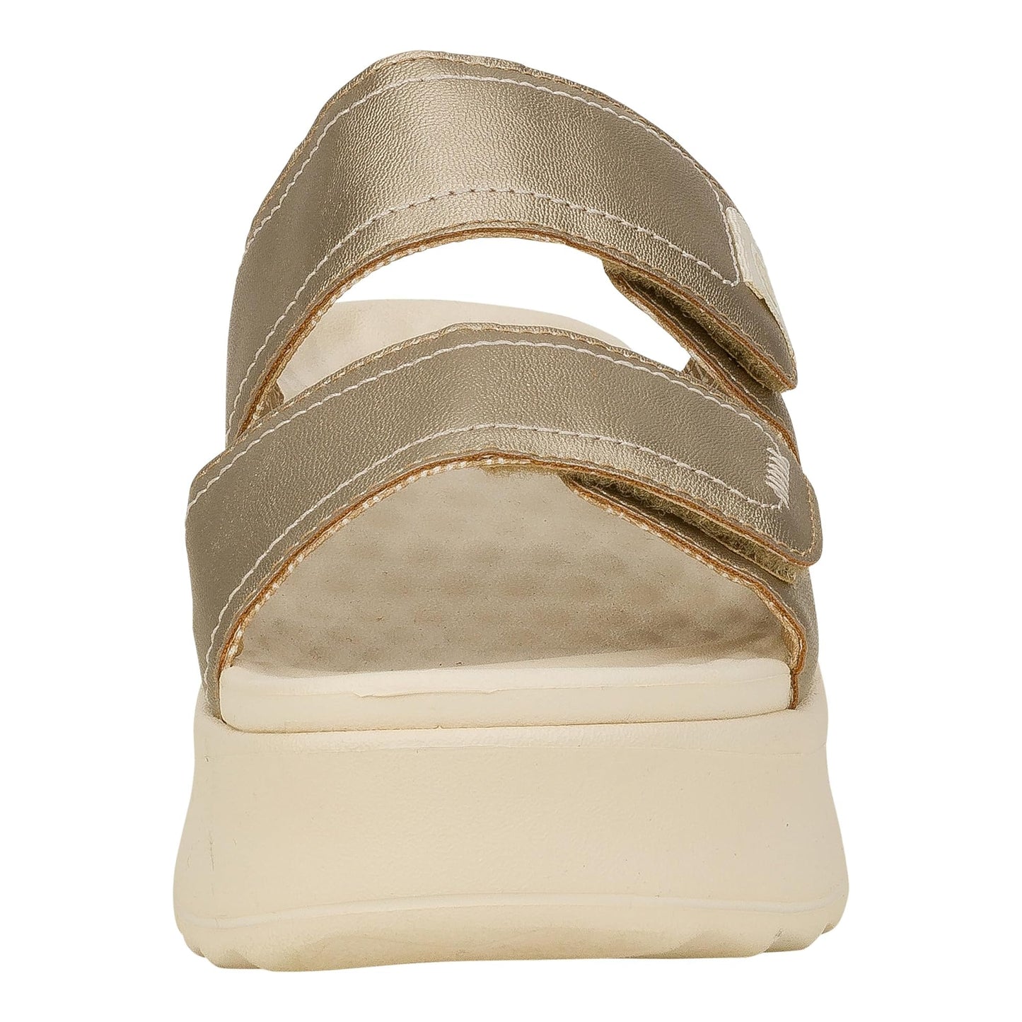 HEYDUDE Delray Slide Classic - Sandals for Women - Textile and Synthetic Upper - Cotton Lining - EVA Outsole Champagne 12 M