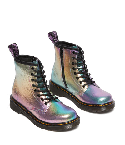 Dr. Martens Kid's Collection 1460 (Little Kid/Big Kid) - Boots for Kids Leather Construction Rainbow Crinkle 2 UK (US 3 Little Kid) M