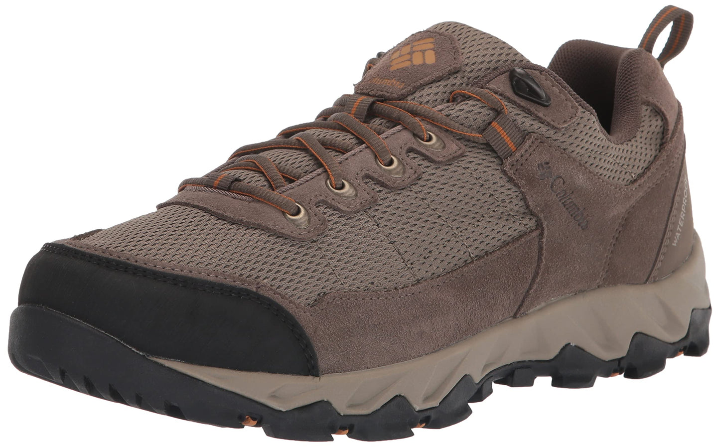 Columbia Men's Valley Pointe Waterproof Hiking Shoe, Pebble/Canyon Gold, 15 Wide