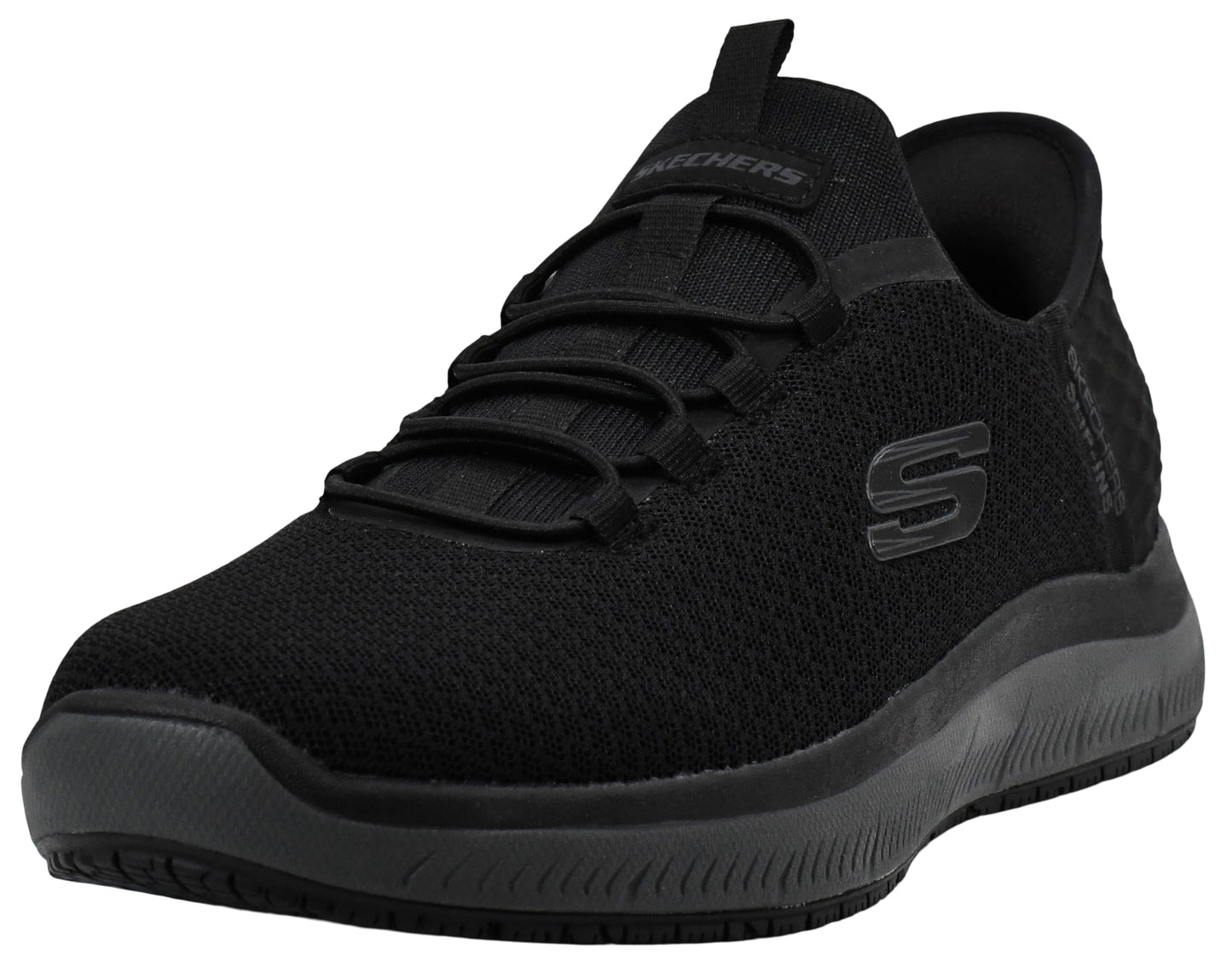 Skechers Men's Summits Colsin Sr Hands Free Slip-Ins Work Shoe, Black/Charcoal, 9.5 M US