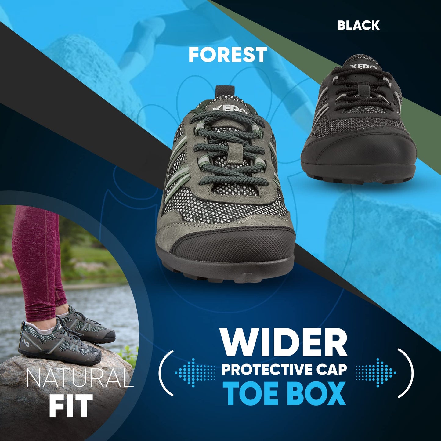 Xero Shoes Women's TerraFlex Lightweight Trail Running & Hiking Shoe - Zero Drop,Forest,10.5