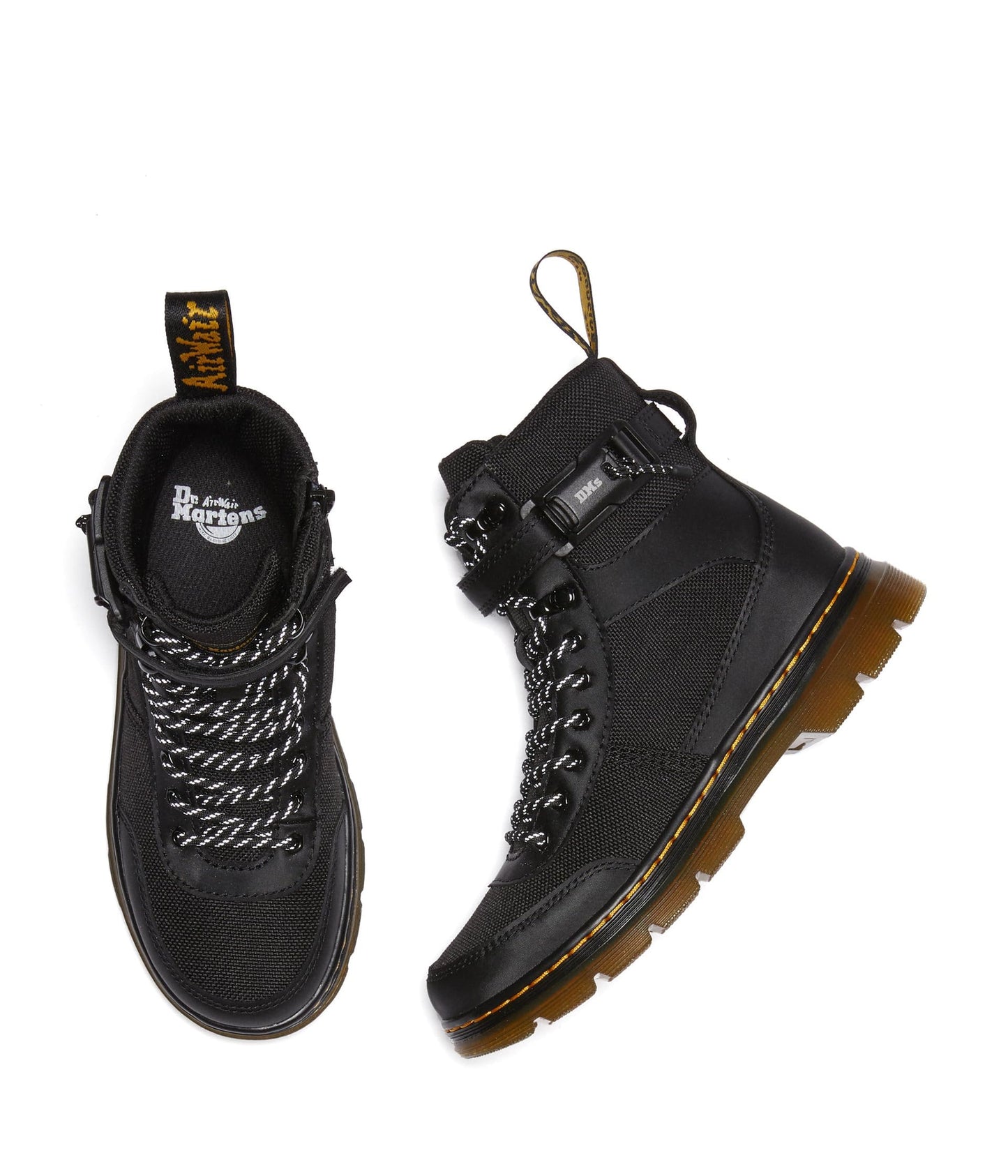Dr. Martens Kid's Collection Combs Tech (Little Kid/Big Kid) - Boots for Men - Padded Tongue - Synthetic Upper Black 13 UK (US 1 Little Kid) M