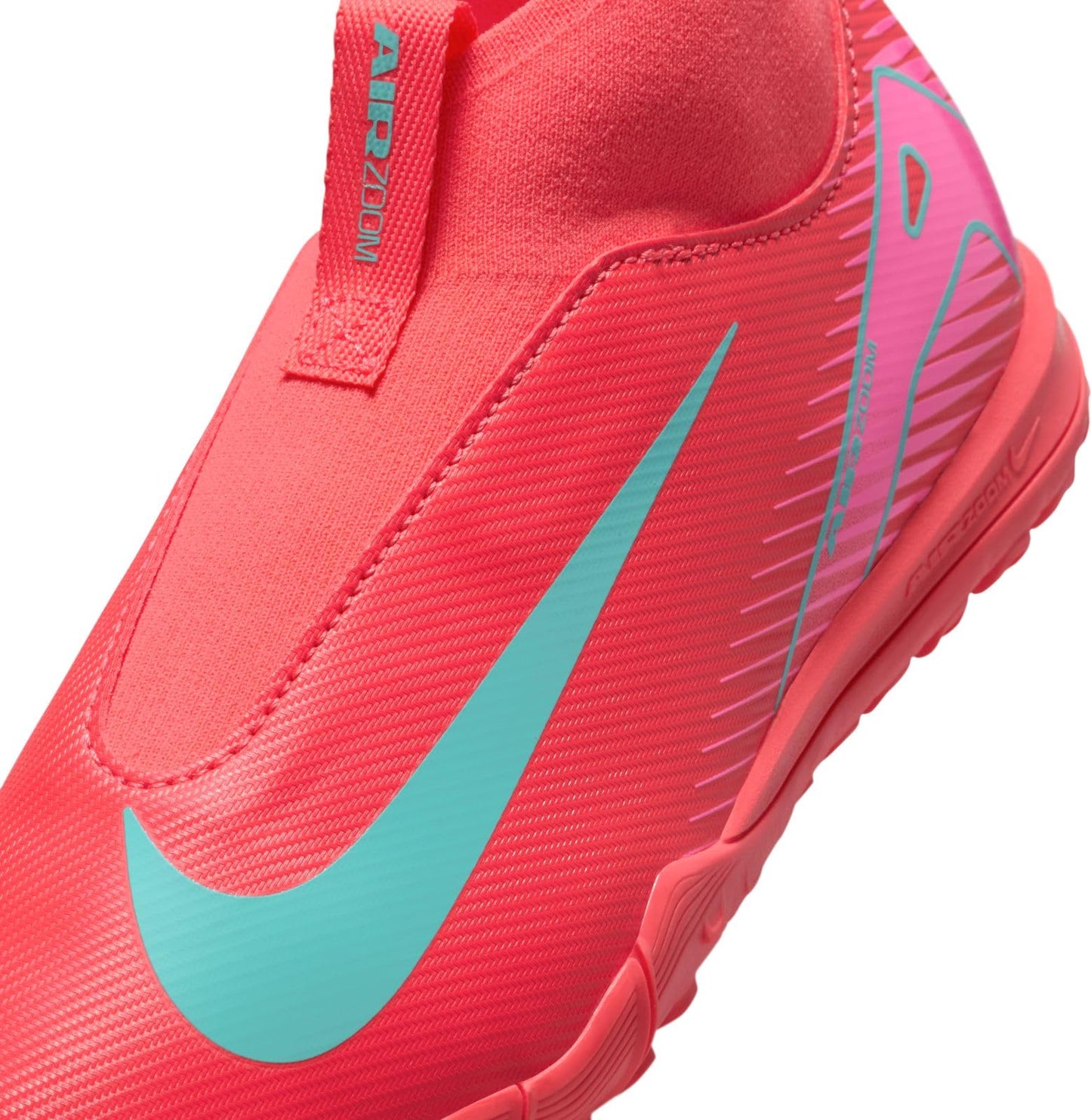 Nike Jr. Mercurial Superfly 10 Academy Little/Big Kids' TF High-Top Soccer Shoes (FQ8310-800, Ember Glow/Aurora Green) Size 6