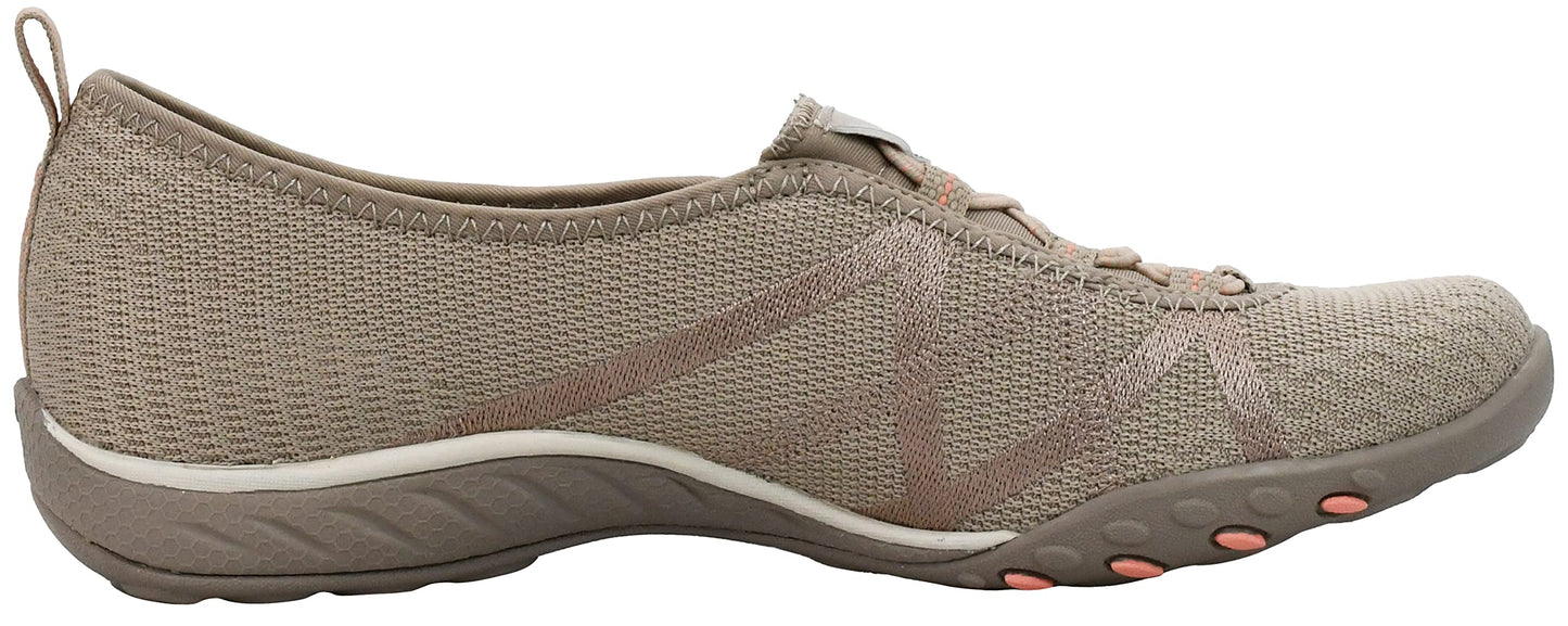Skechers Women's Breathe Easy-A Look Mary Jane Flat, Taupe, 7 M US